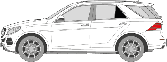 Afbeelding van Zijruit links Mercedes GLE-klasse (DONKERE RUIT)