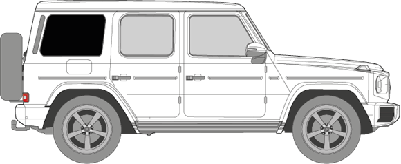 Afbeelding van Zijruit rechts Mercedes G-klasse (DONKERE RUIT)