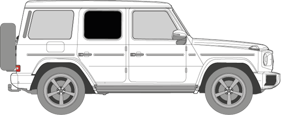 Afbeelding van Zijruit rechts Mercedes G-klasse (DONKERE RUIT) 