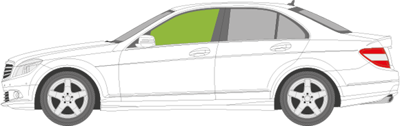 Afbeelding van Zijruit links Mercedes C-klasse sedan