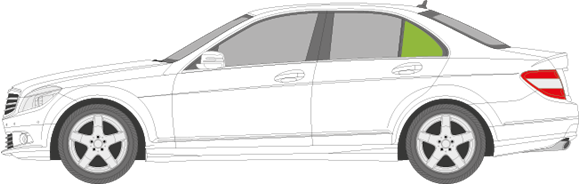 Afbeelding van Zijruit links Mercedes C-klasse sedan