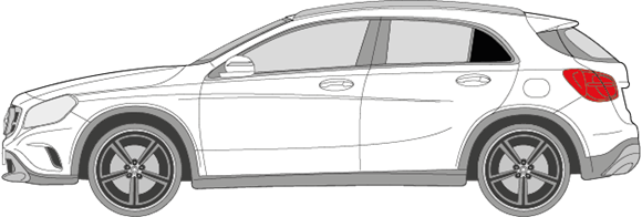 Afbeelding van Zijruit links Mercedes GLA-klasse (DONKERE RUIT) 