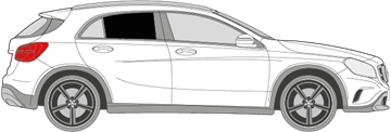 Afbeelding van Zijruit rechts Mercedes GLA-klasse (DONKERE RUIT)