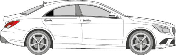 Afbeelding van Zijruit rechts Mercedes CLA-klasse coupé (DONKERE RUIT)