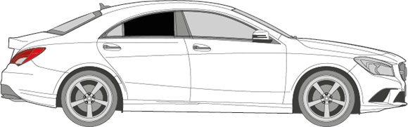 Afbeelding van Zijruit rechts Mercedes CLA-klasse coupé (DONKERE RUIT)