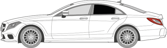 Afbeelding van Zijruit links Mercedes CLS coupé (DONKERE RUIT)