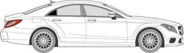 Afbeelding van Zijruit rechts Mercedes CLS coupé (DONKERE RUIT)