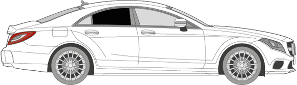 Afbeelding van Zijruit rechts Mercedes CLS coupé (DONKERE RUIT)