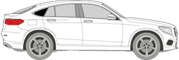 Afbeelding van Zijruit rechts Mercedes GLC coupé (DONKERE RUIT)