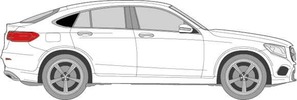 Afbeelding van Zijruit rechts Mercedes GLC coupé (DONKERE RUIT)