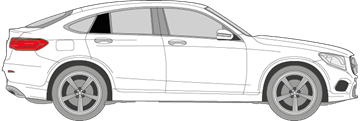 Afbeelding van Zijruit rechts Mercedes GLC coupé (DONKERE RUIT)