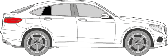 Afbeelding van Zijruit rechts Mercedes GLC coupé (DONKERE RUIT)