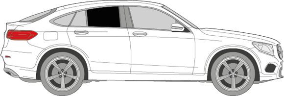 Afbeelding van Zijruit rechts mercedes GLC coupé (DONKERE RUIT)