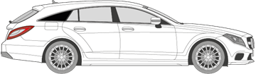 Afbeelding van Zijruit rechts Mercedes CLS break (DONKERE RUIT)