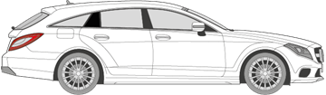 Afbeelding van Zijruit rechts Mercedes CLS break (DONKERE RUIT)