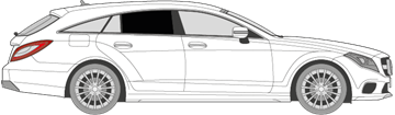 Afbeelding van Zijruit rechts Mercedes CLS break (DONKERE RUIT)