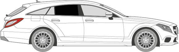 Afbeelding van Zijruit rechts Mercedes CLS break (DONKERE RUIT)