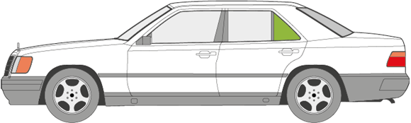 Afbeelding van Zijruit links Mercedes E-klasse sedan 