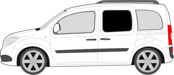 Afbeelding van Zijruit links Mercedes Citan family van (DONKER en uitstelbaar)