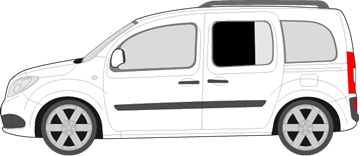 Afbeelding van Zijruit links Mercedes Citan family van (DONKER en beweegbaar)