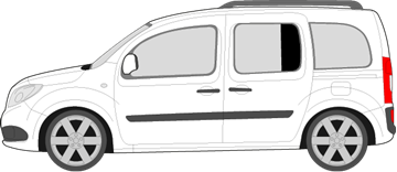 Afbeelding van Zijruit links Mercedes Citan family van (DONKERE RUIT)