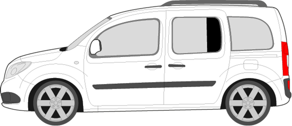 Afbeelding van Zijruit links Mercedes Citan family van (DONKERE RUIT)