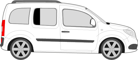 Afbeelding van Zijruit rechts Mercedes Citan family van (DONKERE RUIT)