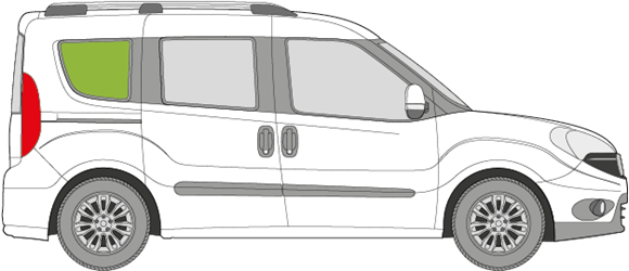 Afbeelding van Zijruit rechts Fiat Doblo (DONKERE RUIT)