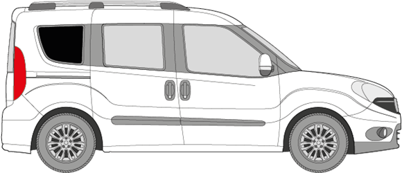 Afbeelding van Zijruit rechts Fiat Doblo (DONKERE RUIT)