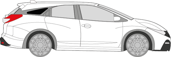 Afbeelding van Zijruit rechts Honda Civic break (DONKERE RUIT)