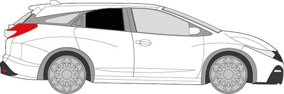 Afbeelding van Zijruit rechts Honda Civic break (DONKERE RUIT)