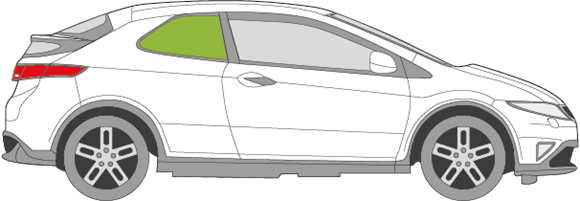 Afbeelding van Zijruit rechts Honda Civic 3 deurs