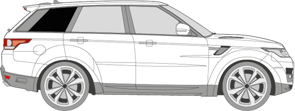 Afbeelding van Zijruit rechts Land Rover Range Rover Sport (DONKERE RUIT)