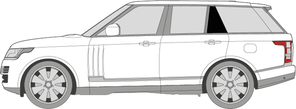 Afbeelding van Zijruit links Land Rover Range Rover GELAAGD DONKER  
