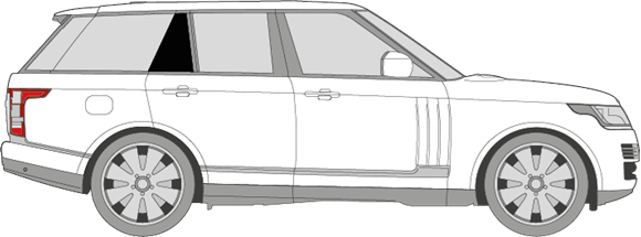 Afbeelding van Zijruit rechts Land Rover Range Rover GELAAGD DONKER  