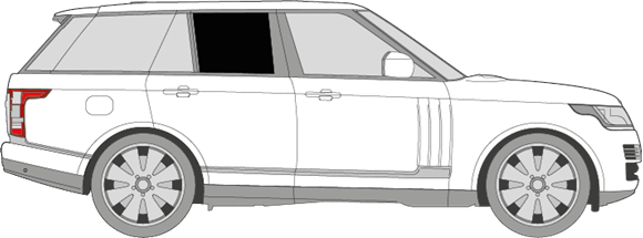 Afbeelding van Zijruit rechts Land Rover Range Rover  GELAAGD DONKER