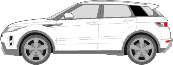 Afbeelding van Zijruit links Evoque (DONKERE RUIT)