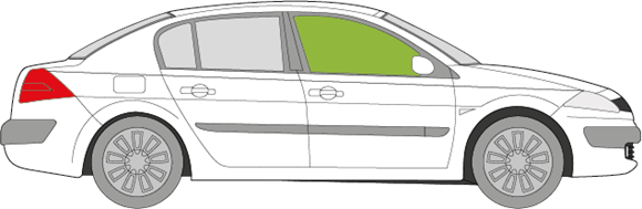 Afbeelding van Zijruit rechts Renault Mégane sedan
