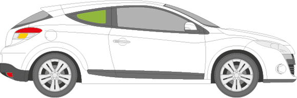 Afbeelding van Zijruit rechts Renault Mégane coupé