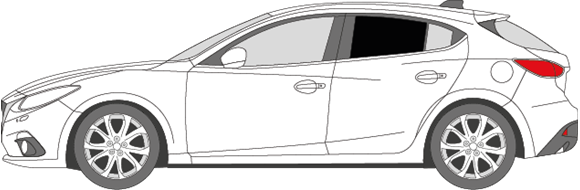 Afbeelding van Zijruit links Mazda 3 5 deurs (DONKERE RUIT)