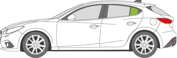 Afbeelding van Zijruit links Mazda 3 5 deurs 