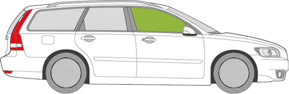 Afbeelding van Zijruit rechts Volvo V50