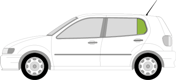 Afbeelding van Zijruit links Volkswagen Polo 5 deurs