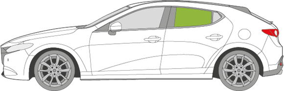 Afbeelding van Zijruit links Mazda 3 5 deurs 