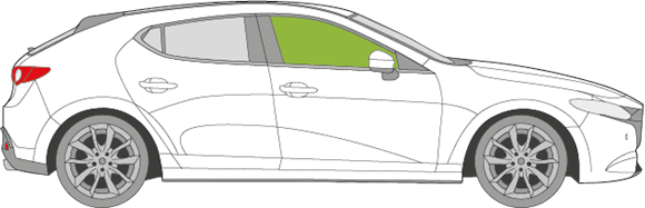 Afbeelding van Zijruit rechts Mazda 3 5 deurs 