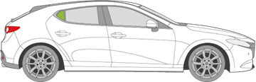 Afbeelding van Zijruit rechts Mazda 3 5 deurs 