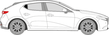 Afbeelding van Zijruit rechts Mazda 3 5 deurs (DONKERE RUIT)