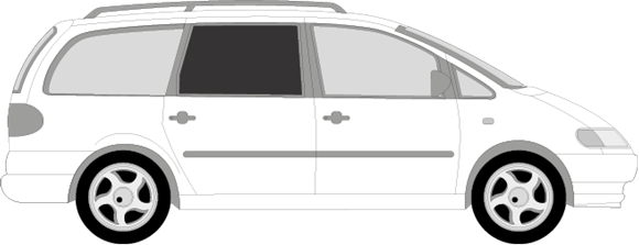 Afbeelding van Zijruit rechts Seat Alhambra (DONKERE RUIT)