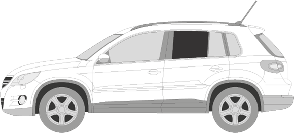 Afbeelding van Zijruit links Volkswagen Tiguan (DONKERE RUIT)