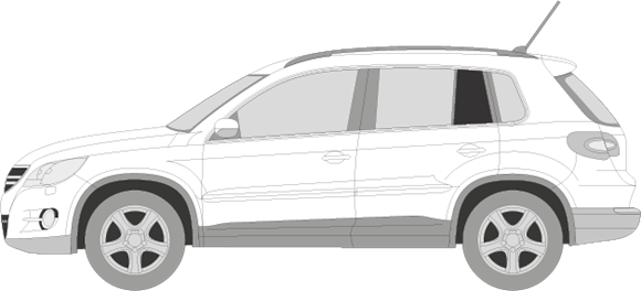 Afbeelding van Zijruit links Volkswagen Tiguan (DONKERE RUIT)